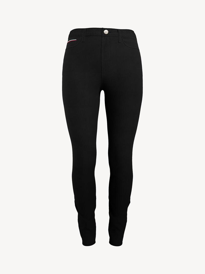 Női Tommy Hilfiger Essential High-Rise Skinny Pant Farmer Nadrág Fekete | HU 193WNB